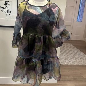 Anthropologie Multicolor Sheer Dress